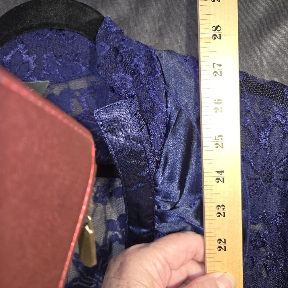 Dots Navy Lace Blouse - Picture 12 of 16